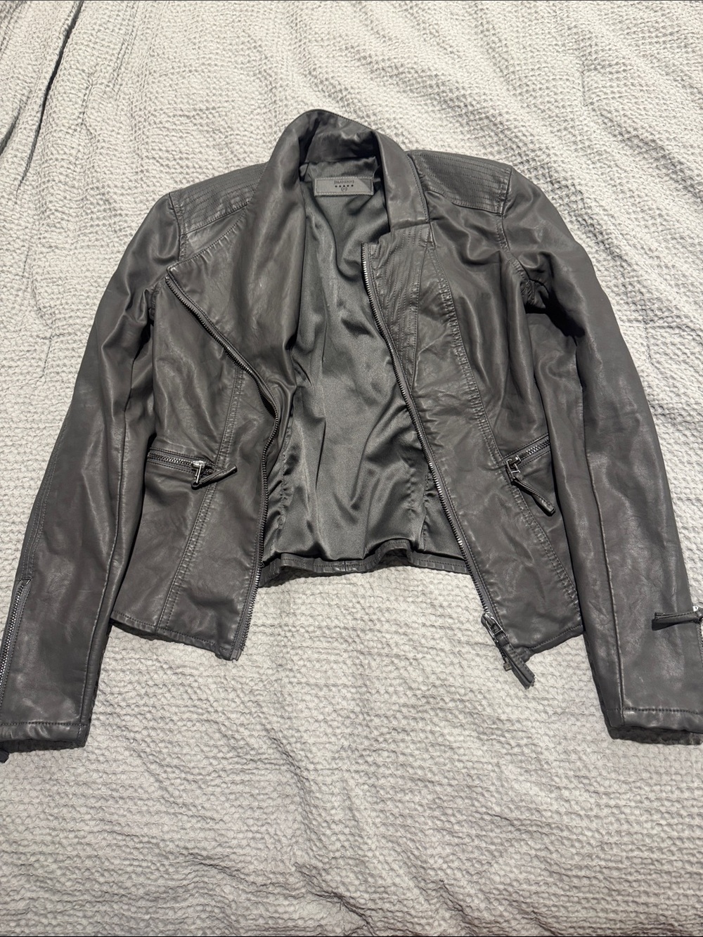 Blank NYC Black Leather Asymmetrical Moto Jacket
